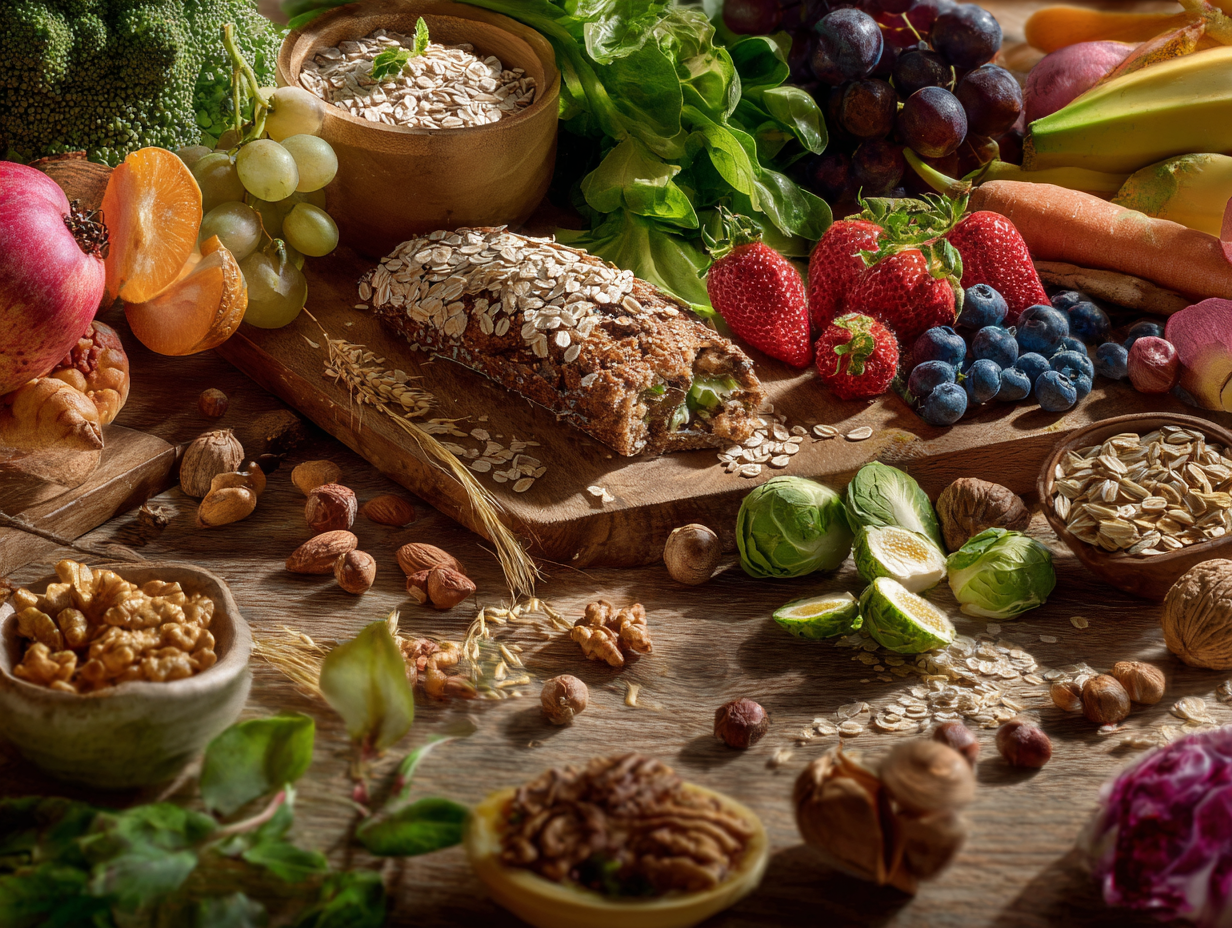 Різноманітні свіжі продукти та збалансоване харчування